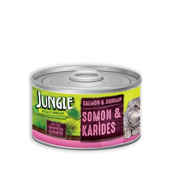 Jungle Kedi 85 gr Somonlu-Karidesli Yaş Ezme Mama